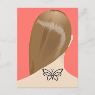 Sammlung von Frauen Neck Tattoo Art Print, Nr. 2/1 Postkarte