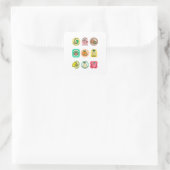 Sammlung von Früchten Quadratischer Aufkleber (Tasche)