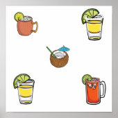 Sammlung von Getränken Poster (Vorne)