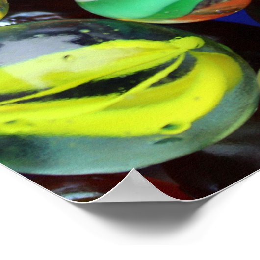 Sammlung von Glasmarbeln Poster (Ecke)