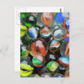 Sammlung von Glasmarbeln Postkarte (Vorne/Hinten)