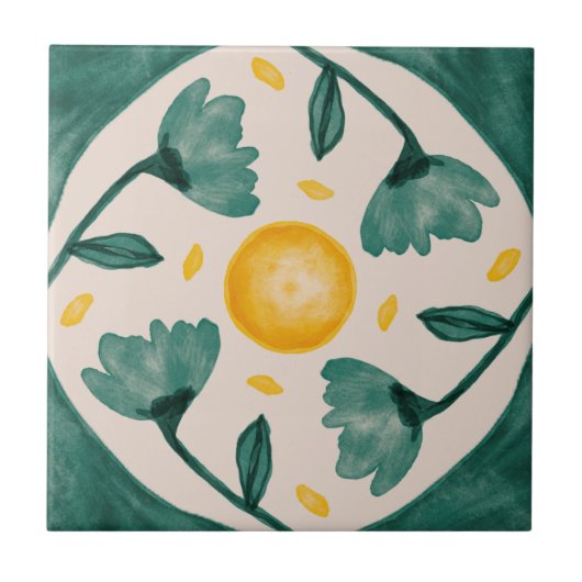 Sammlung von grün und gelb gezogenen Zangen Fliese (Vorderseite)