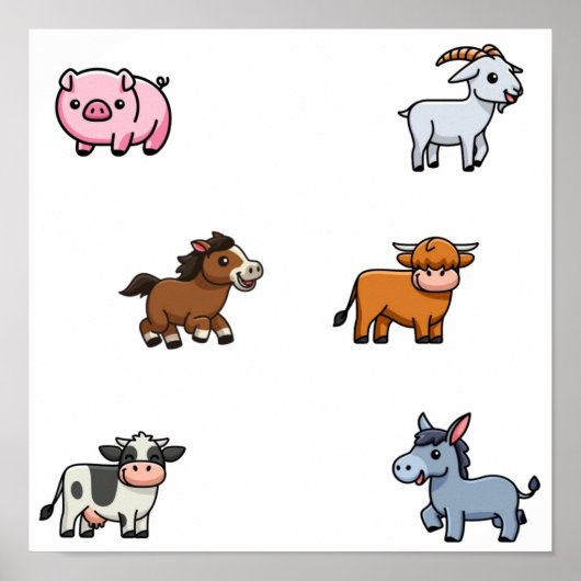 Sammlung von Haustieren Poster (Vorne)