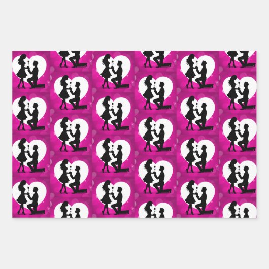 Sammlung von Herzvorschlägen Silhouette Geschenkpapier Set (Vorderseite 3)