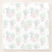 Sammlung von Kakteen in Töpfen, Aquarell. Glasuntersetzer (Rückseite)