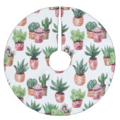 Sammlung von Kakteen in Töpfen, Aquarell. Polyester Weihnachtsbaumdecke (Vorderseite)