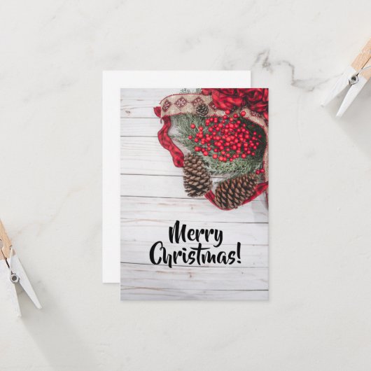 Sammlung von Kiefern und Holly Karte (Vorderseite/Rückseite Beispiel)