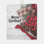 Sammlung von Kiefern und Holly Keramikornament (Links)