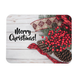 Sammlung von Kiefern und Holly Magnet