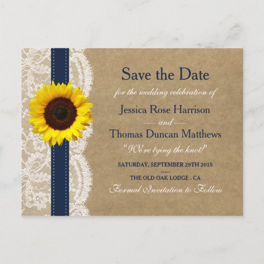 Sammlung von Kraft, Spitzen und Sonnenblumen - Mar Ankündigungspostkarte (Vorderseite)