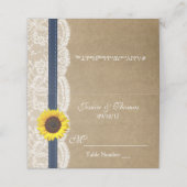 Sammlung von Kraft, Spitzen und Sonnenblumen - Mar Platzkarte (Außenseite Aufgefaltet)