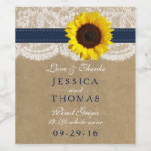 Sammlung von Kraft, Spitzen und Sonnenblumen - Mar Weinetikett (Einzelnes Label)