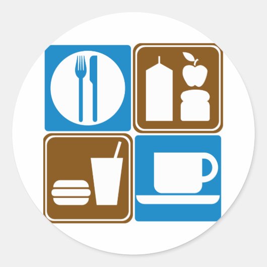 Sammlung von Lebensmitteldiensten - Autobahnen Runder Aufkleber (Vorderseite)