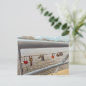 Sammlung von Liebesschlössern Postkarte (Stehend Vorderseite)