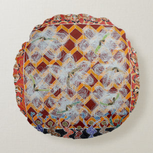 Sammlung von Meisterwerken der Leinwand aus Canva Rundes Kissen