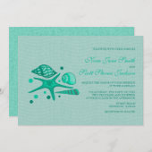 Sammlung von Muscheln - Hochzeitsfeiern am Strand Einladung (Vorne/Hinten)