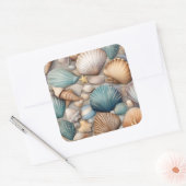 Sammlung von Muscheln Quadratischer Aufkleber (Umschlag)