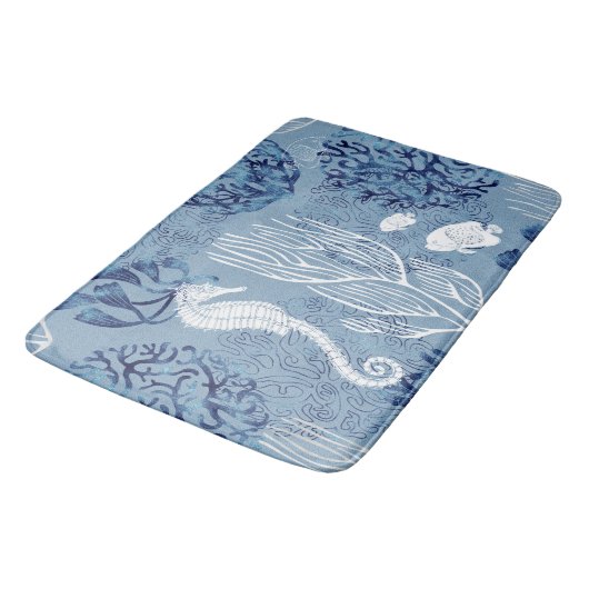 Sammlung von naukalem Seepferd Badematte (Schrägansicht)