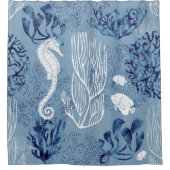 Sammlung von naukalem Seepferd Duschvorhang (Vorderseite)