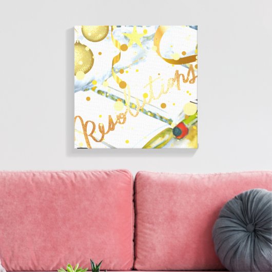 Sammlung von Neujahrsentschließungen Leinwanddruck (Insitu (Wohnzimmer))