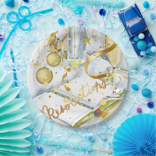 Sammlung von Neujahrsentschließungen Pappteller (Party)