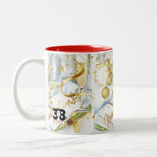 Sammlung von Neujahrsentschließungen Zweifarbige Tasse (Links)