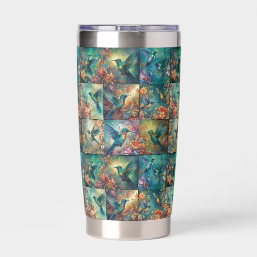 Sammlung von neun Kolibri nach Muster Thermobecher (Rückseite)