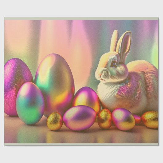 Sammlung von Osterhasen- und Schneeeiern Geschenkpapier (Flach)