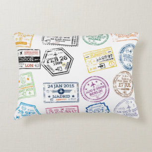 Sammlung von Passport-Briefmarke Abgeschieden auf  Dekokissen