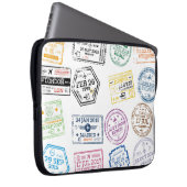 Sammlung von Passport-Briefmarke Abgeschieden auf Laptopschutzhülle (Vorne Rechts)