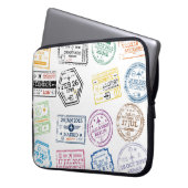 Sammlung von Passport-Briefmarke Abgeschieden auf Laptopschutzhülle (Vorderseite Links)