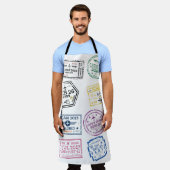 Sammlung von Passport-Briefmarke Abgeschieden auf Schürze (Getragen)