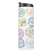 Sammlung von Passport-Briefmarke Abgeschieden auf  Thermosbecher (Nach rechts gedreht)