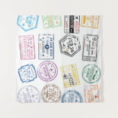 Sammlung von Passport-Briefmarke Abgeschieden auf  Wandteppich (Vorderseite (Horizontal))