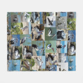Sammlung von Pelikanen in einer FotoCollage, Fleecedecke (Vorderseite (Horizontal))