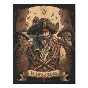 Sammlung von Piraten-Designelement Künstlicher Leinwanddruck