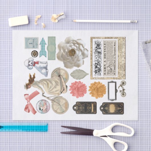 Sammlung von Random Ephemera Fussy Cuts Seidenpapier (Handwerk)