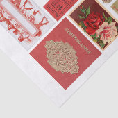 Sammlung von Red Ephemera Fussy Cuts Seidenpapier (Ausschnitt)