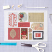 Sammlung von Red Ephemera Fussy Cuts Seidenpapier (Handwerk)