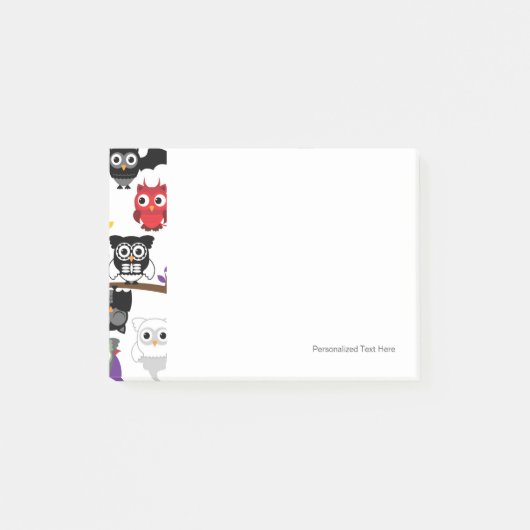 Sammlung von scharfen Halloween-Owls Post-it Klebezettel (Vorderseite)