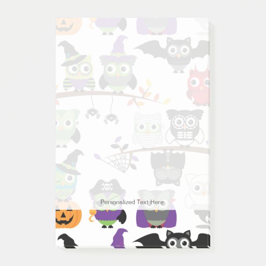 Sammlung von scharfen Halloween-Owls Post-it Klebezettel (Vorderseite)
