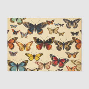 Sammlung von Schmetterlingsmustern im Vintage-Stil Seidenpapier