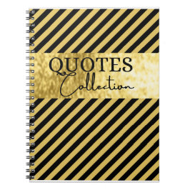 Sammlung von schwarzen und goldenen Anführungszeic Notizblock