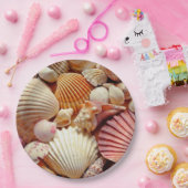 Sammlung von Seashells Scallops Clams and Conch Pappteller (Party)