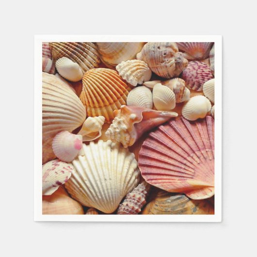 Sammlung von Seashells Scallops Clams and Conch Serviette (Vorderseite)