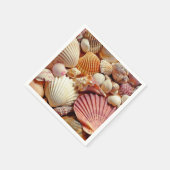 Sammlung von Seashells Scallops Clams and Conch Serviette (Ecke)