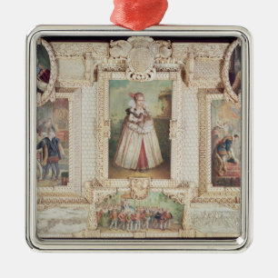 Sammlung von sechs Miniaturen Silbernes Ornament