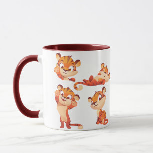 Sammlung von Tiger-Cartoon Gezeichnet und "cool se Tasse