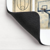 Sammlung von Vintage-Basketball-Briefmarken Mousepad (Ecke)