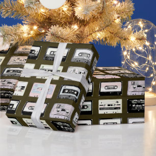Sammlung von Vintage-Kassetten-Mix-Tapes Geschenkpapier